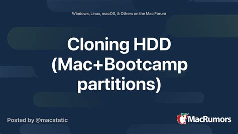 macrumors cloning hdd mac bootcamp